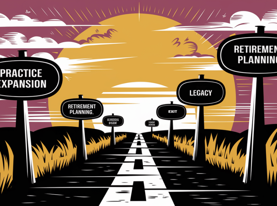 Woodcut illustration of a path leading towards financial success.