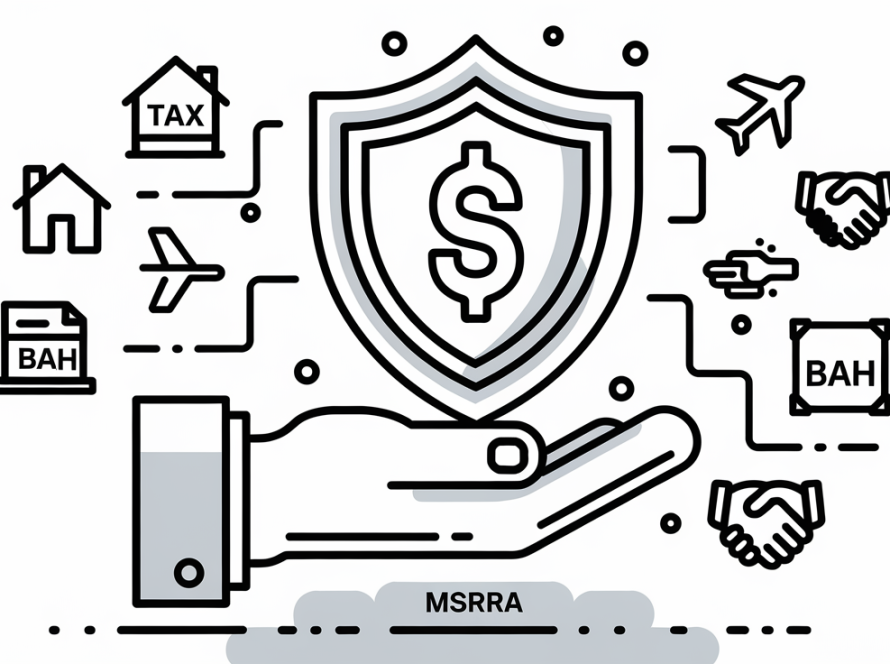 A hand holding a shield with a dollar sign, surrounded by icons of tax benefits.