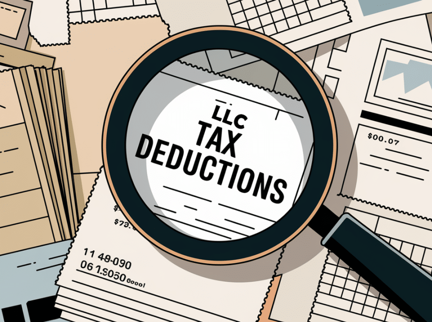 A magnifying glass inspecting receipts