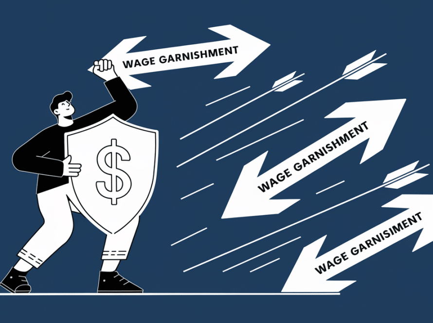 A man holding a shield protecting money from arrows.