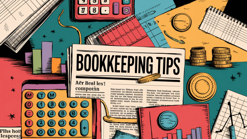 A collage of bookkeeping elements.