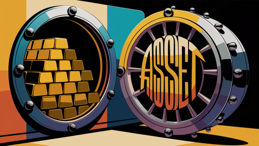 A vault door opening to reveal gold bars, symbolizing secured assets.