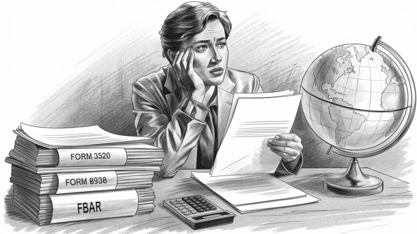 A scientific illustration of a flowchart outlining the process of reporting foreign inheritance.