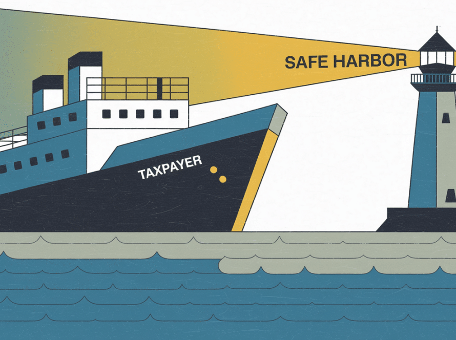 A ship sailing towards a lighthouse labeled "Safe Harbor."