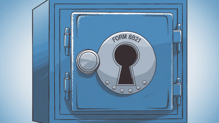 A safe with "Form 8821" etched on the keyhole.