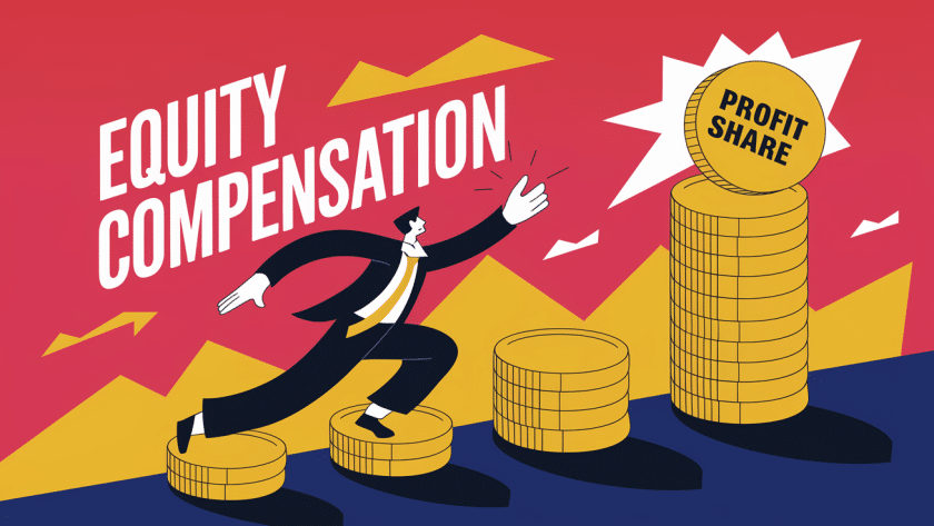 An advertising illustration depicting a figure reaching for a rising stack of coins labeled "Profit Share," symbolizing the growth potential of PIUs.